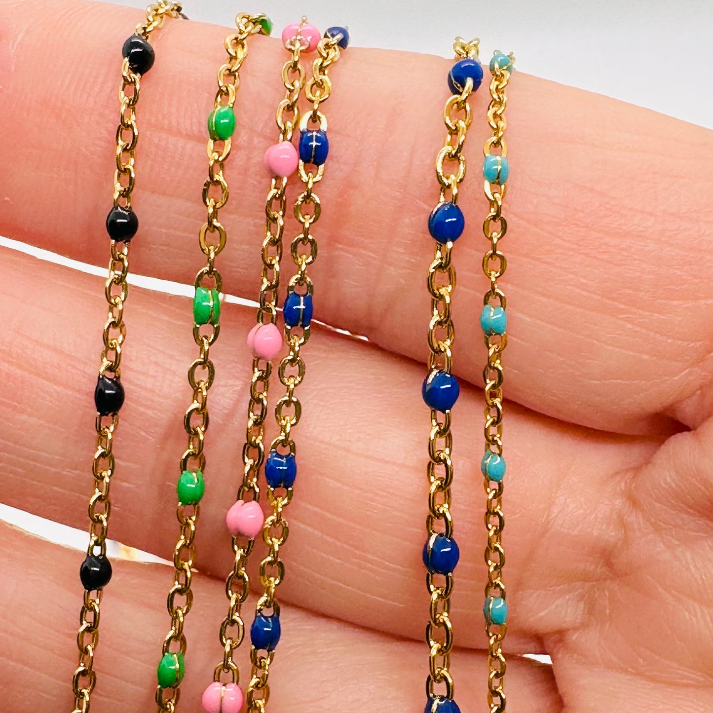 Cable Necklaces with Enamel