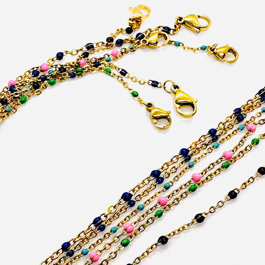 Cable Necklaces with Enamel